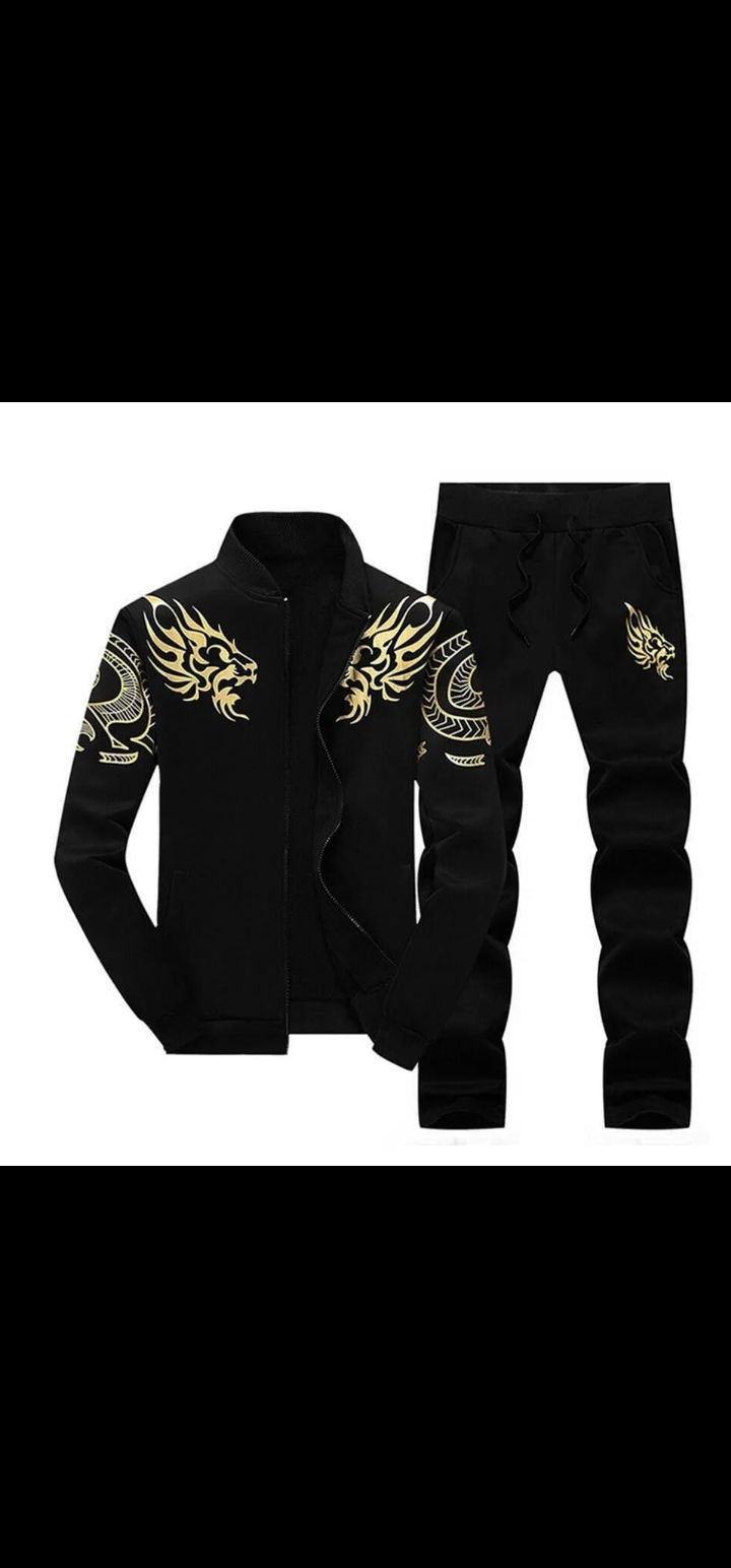 2 PC's Men's Fleece Zipper Track suit - Image 4