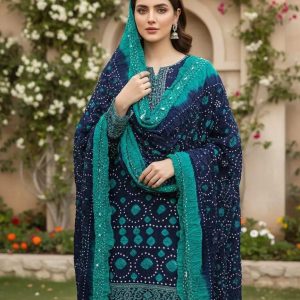 3 PC's women's unstitched plain suit