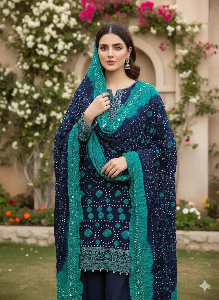 3 PC's women's unstitched plain suit